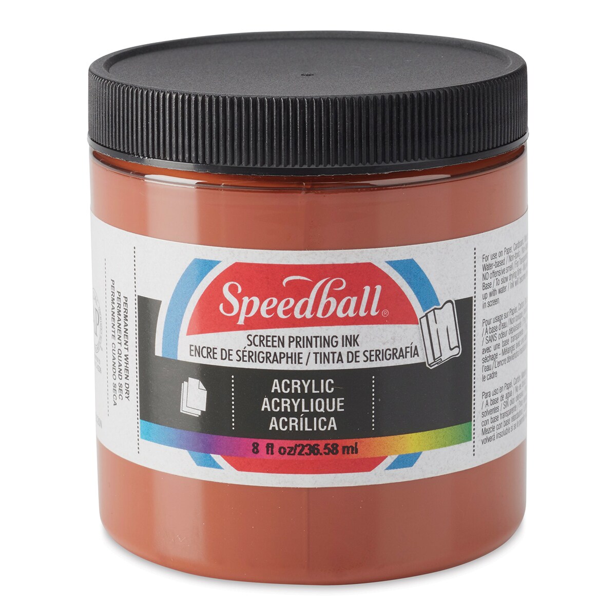 Speedball Permanent Acrylic Screen Printing Ink - Brown, 8 oz