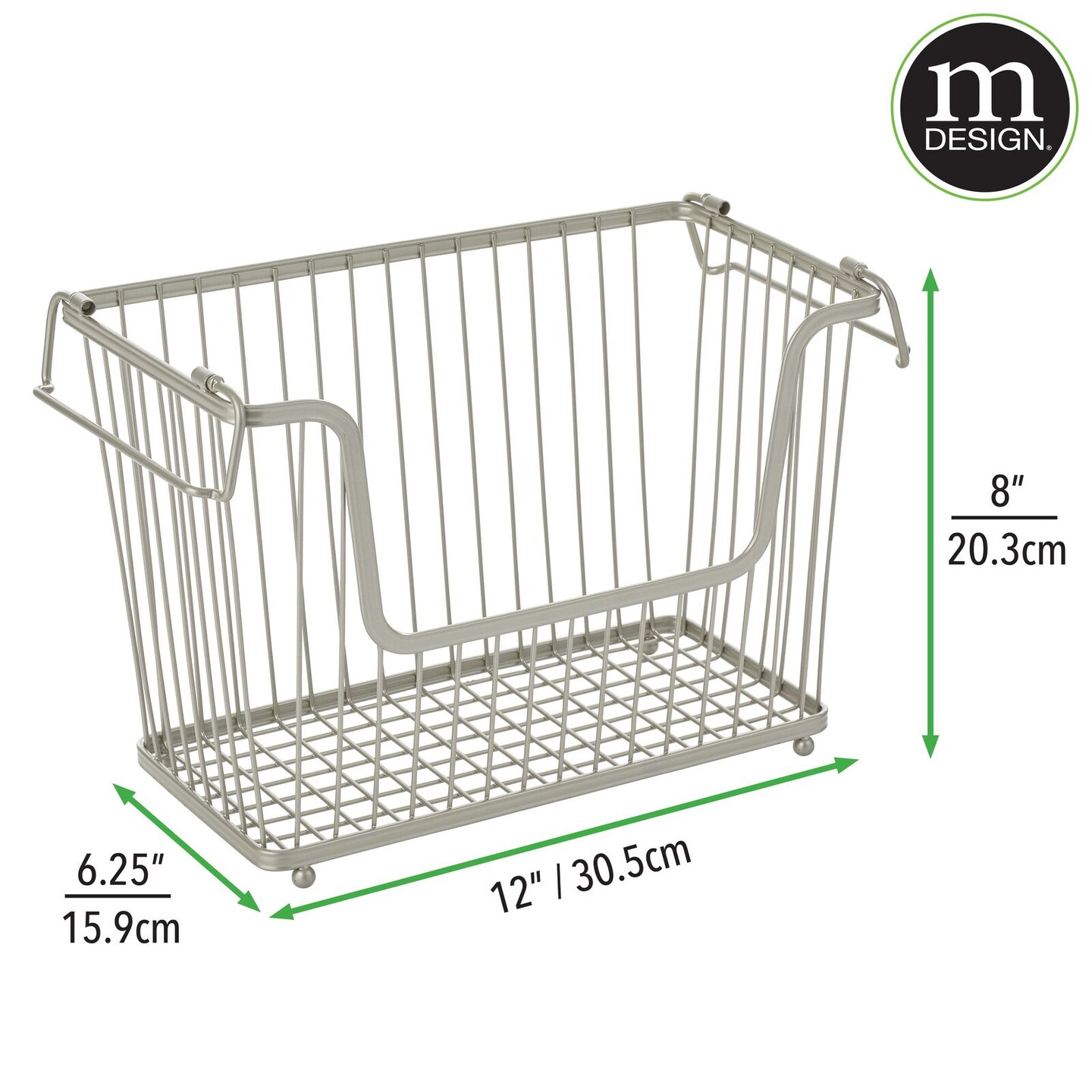 mDesign Metal Stackable Kitchen Storage Basket with Handles Michaels