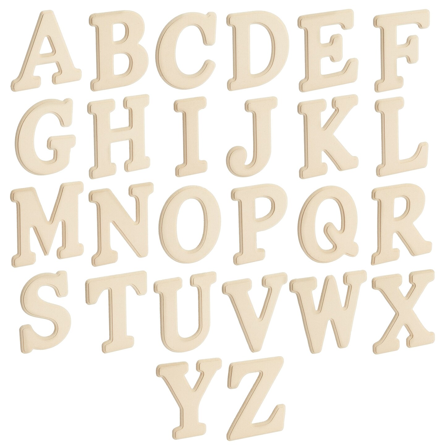 26 Pieces Wooden Alphabet Letters for Crafts, 6-Inch ABCs for Painting, DIY Projects, Home Decor (0.1&#x22; Thick)