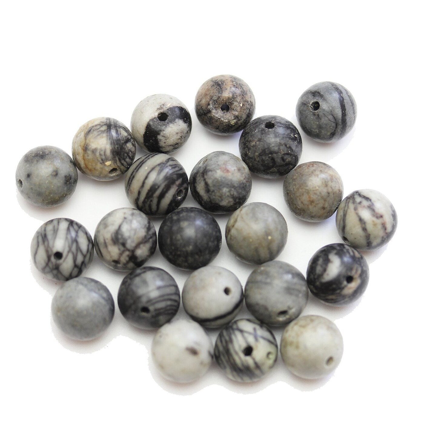 Black Network Stone Round 10mm Beads Michaels