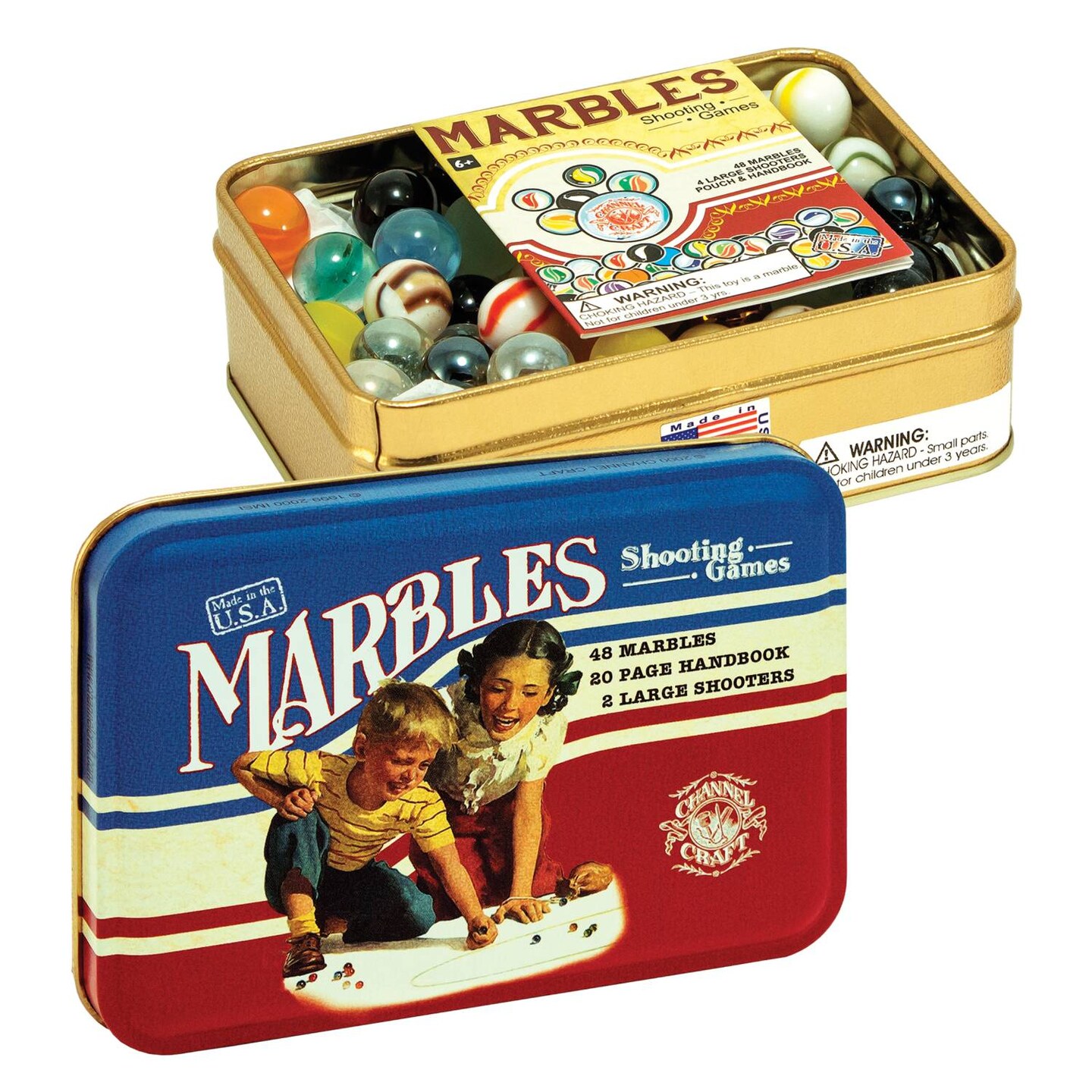 Channel Craft Old-Fashioned Shooting Marble Game in Classic Tin