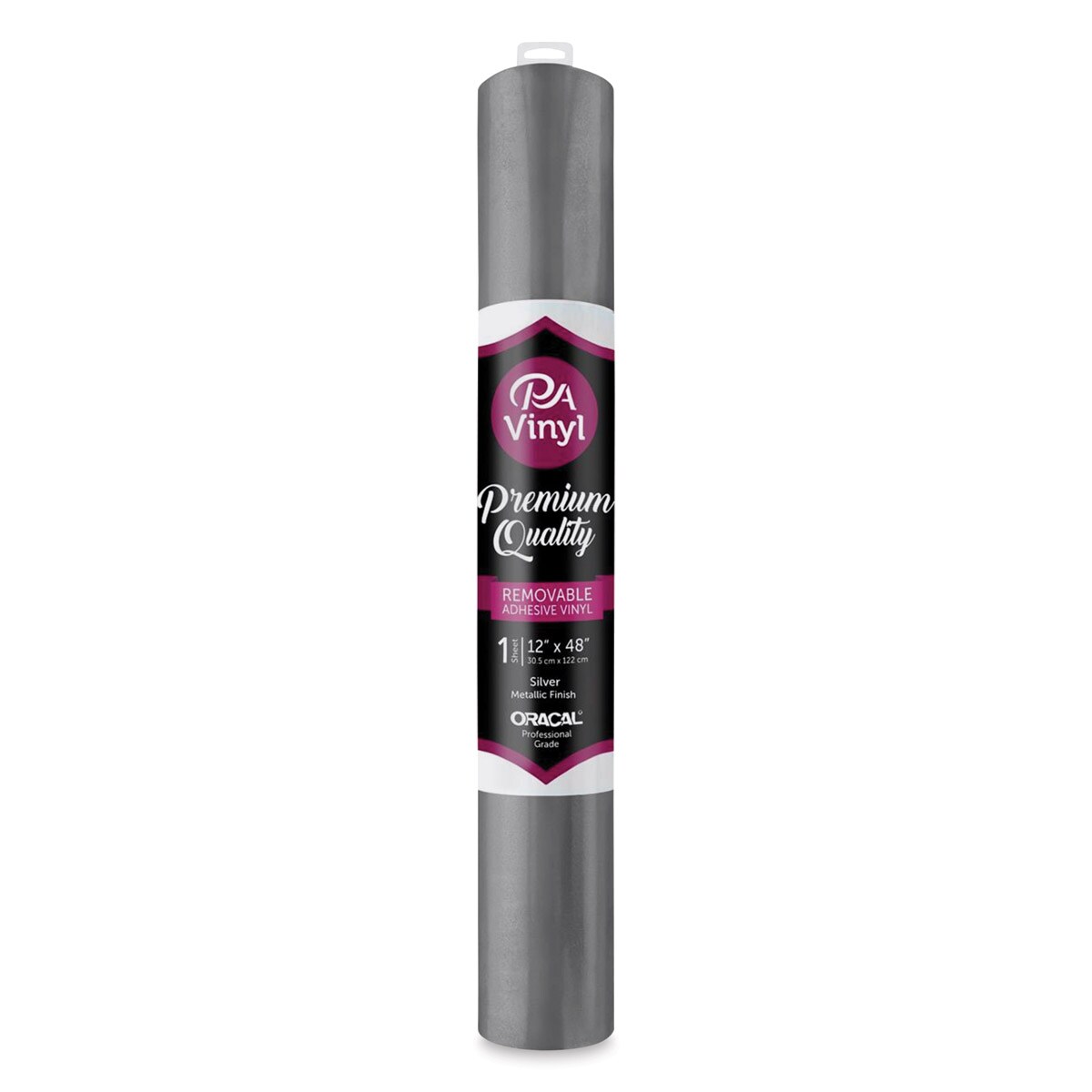 PA Vinyl Removable Vinyl - Metallic Silver, 12&#x22; W x 48&#x22; L