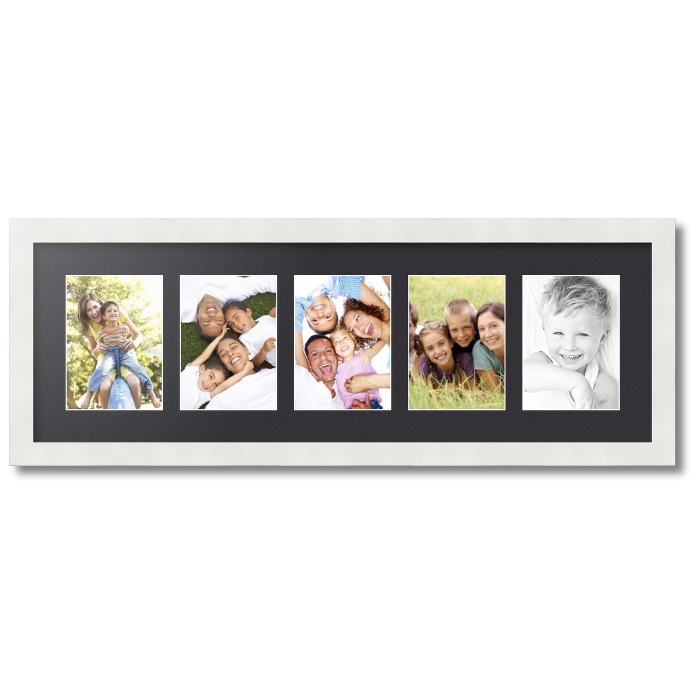 ArtToFrames Collage Photo Picture Frame with 5 - 5x7 inch Openings, Framed in White with Over 62 Mat Color Options and Plexi Glass (CSM-3966-152)