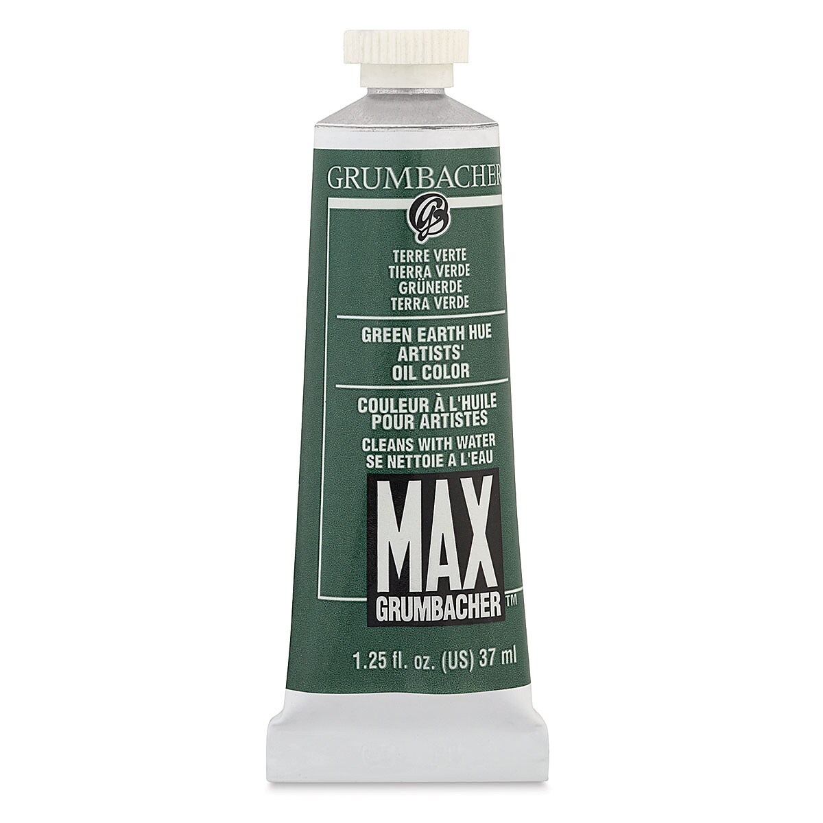Grumbacher Max Artists&#x27; Water Miscible Oil Color - Green Earth Hue, 37 ml tube