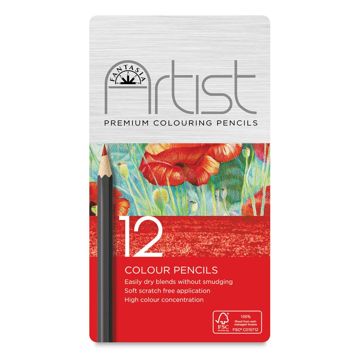 Fantasia Colored Pencil Set - Assorted Colors, Tin Box, Set of 24