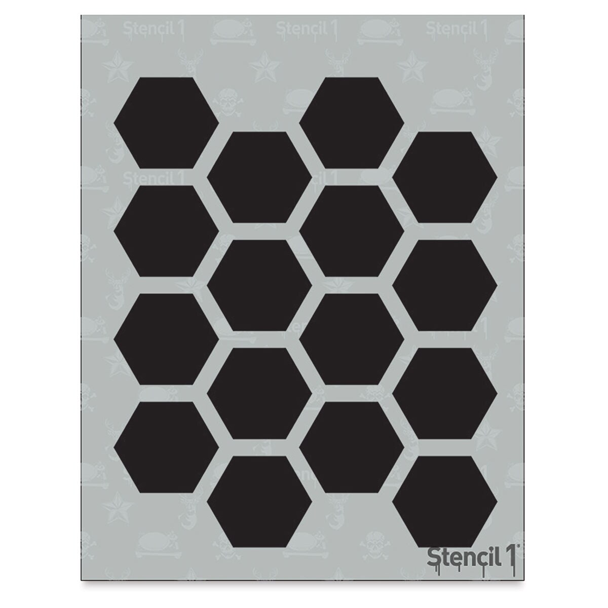 Stencil1 Stencil - Hexagon Stencil, Repeat Pattern, 8-1/2" x 11"