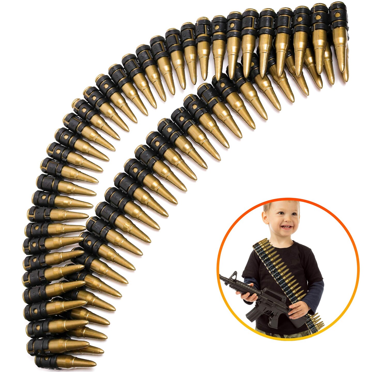 Fake Bullet Army Belt - Plastic Bandolier Military Toy Ammo Costume ...