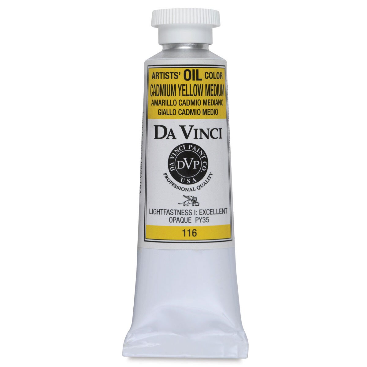 Da Vinci Artists' Oil Color - Cadmium Yellow Medium, 37 ml Tube