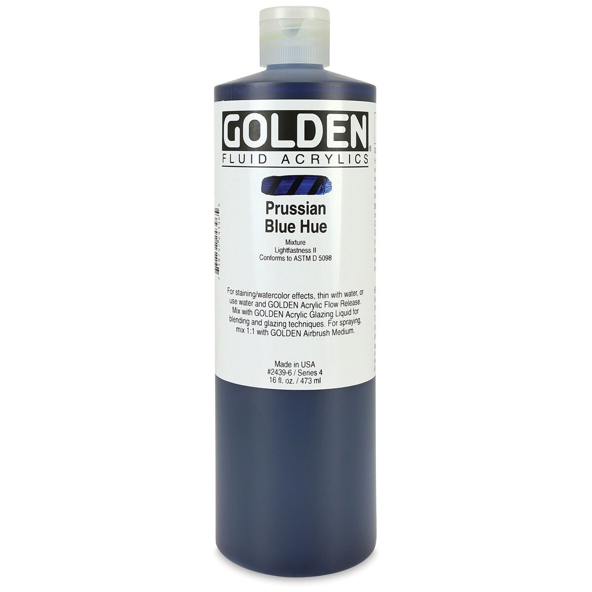 Golden Fluid Acrylics - Prussian Blue Historical Hue, 16 oz bottle