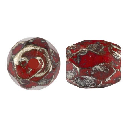 Baros Par Puca&#xAE; Czech glass bead, Frost Cherry New Picasso, 10 grams