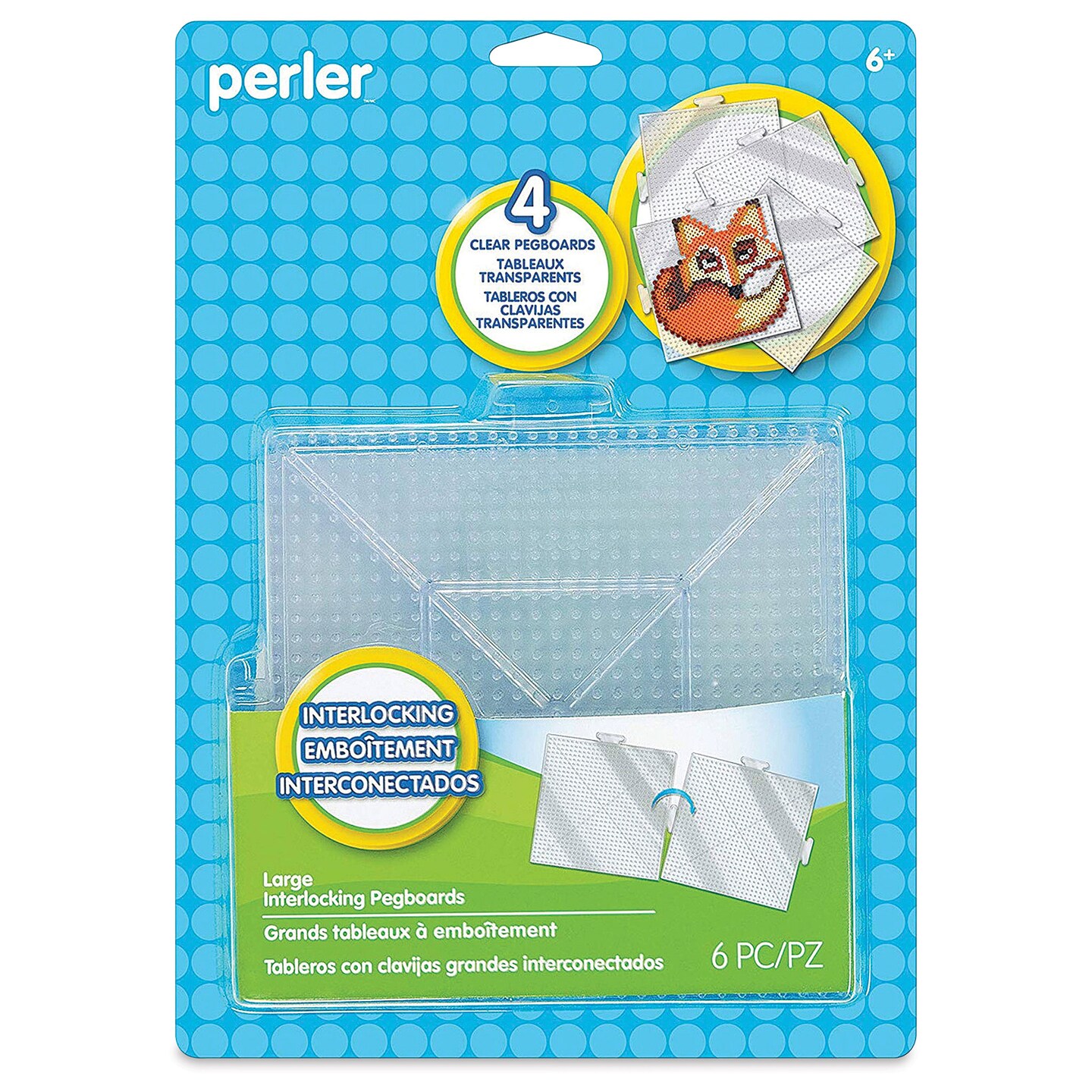 Perler Fused Bead Pegboard Square - Large - Clear - Replace