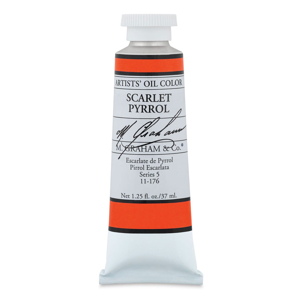 M. Graham Artists&#x27; Oil Color - Scarlet Pyrrol, 37 ml tube