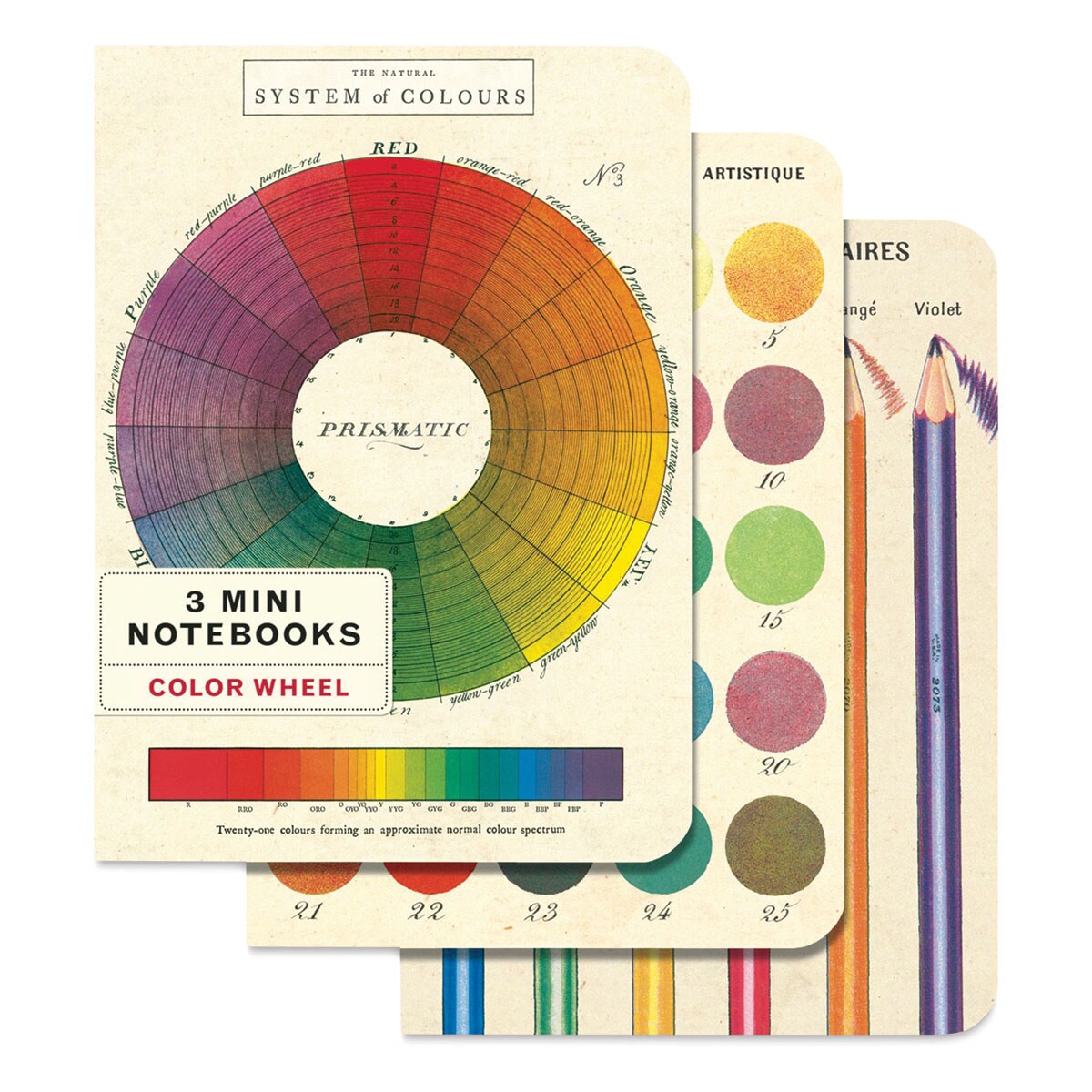 Cavallini Color Wheel Mini Notebooks, Pkg of 3