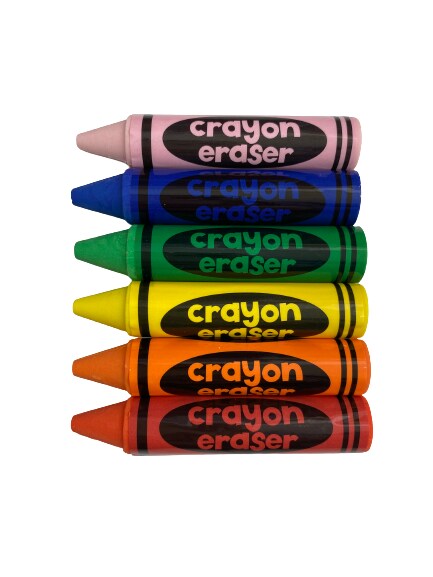 Rainbow Crayon Erasers for Kids (6pcs)