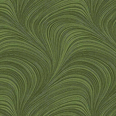 A Festive Season 2 Wave Texture Medium Green Cotton Fabric by Benartex