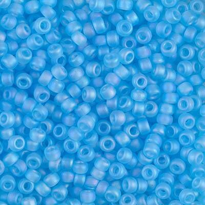 Miyuki 8 Round Seed Bead, 8-148FR, Matte Transparent Aqua, 10 grams