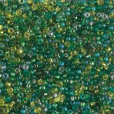 Miyuki 11 Round Seed Bead, 11-MIX-08, Mix - Ever Green, 22 grams