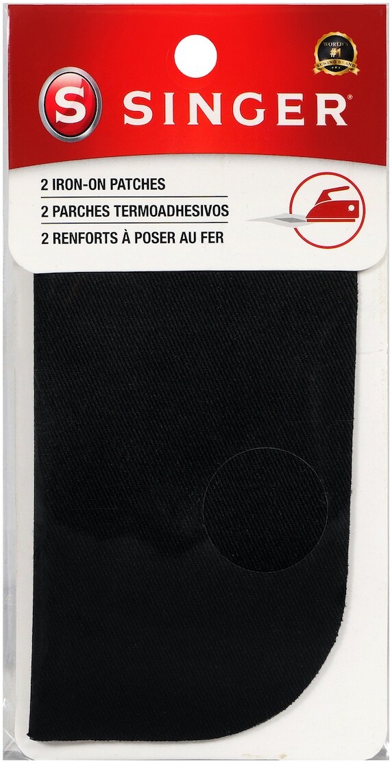 SINGER Iron-On Patches 5&#x22;X5&#x22; 2/Pkg-Black