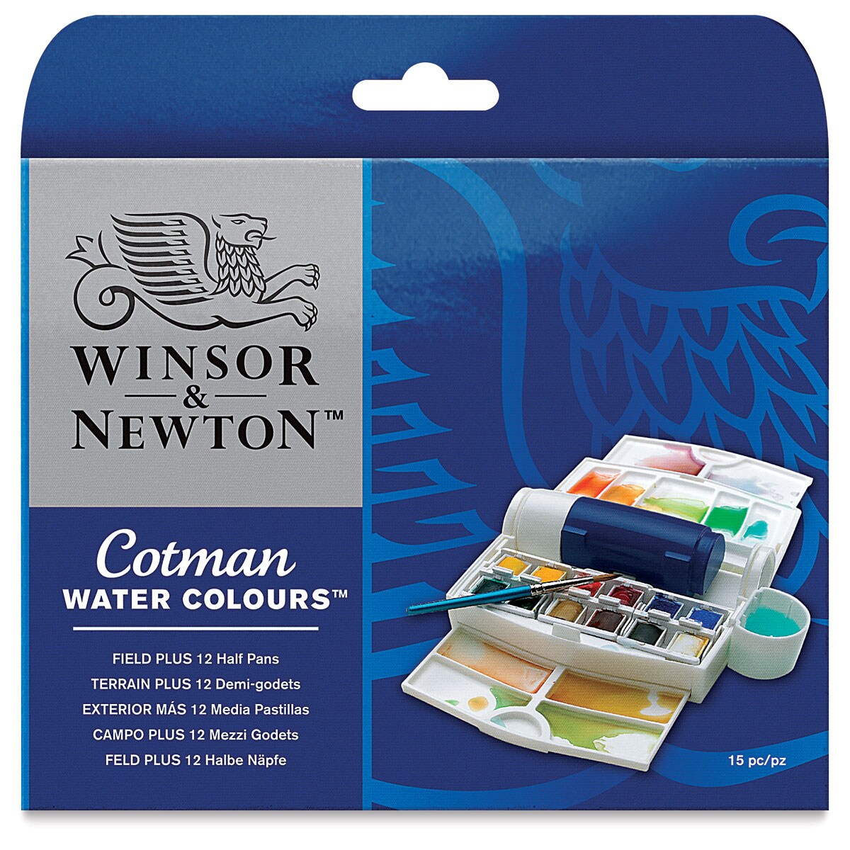 Winsor & Newton Cotman Watercolors - Field Travel Set of 12, Assorted Colors, Half Pans