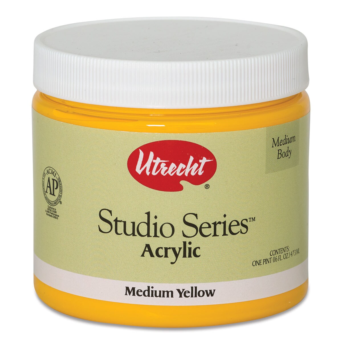 Utrecht Studio Series Acrylic Paint Medium Yellow, Pint Michaels