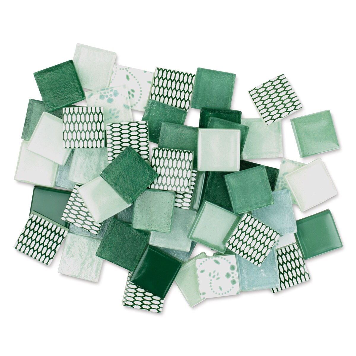 Mosaic Mercantile Patchwork Tiles - Grass/Mint Green, 3 lb