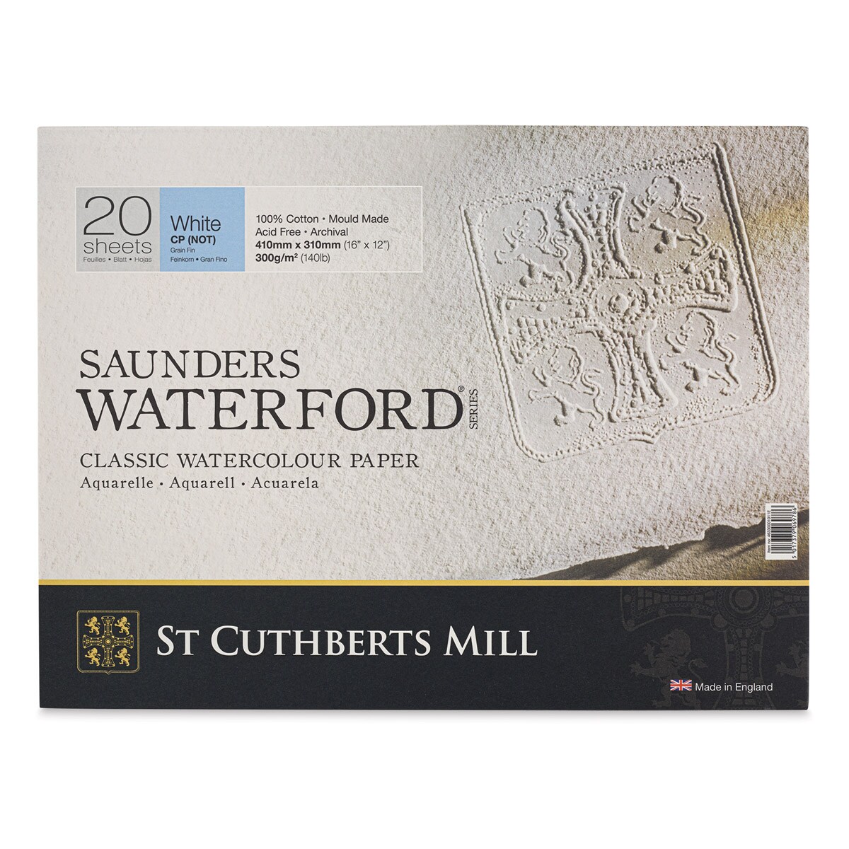 Saunders Waterford Watercolor Block - 12" x 16", Cold Press, 140 lb, 20 Sheets