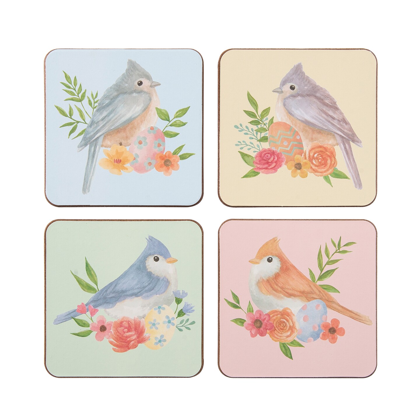 Floral Bird Coasters Set of 4