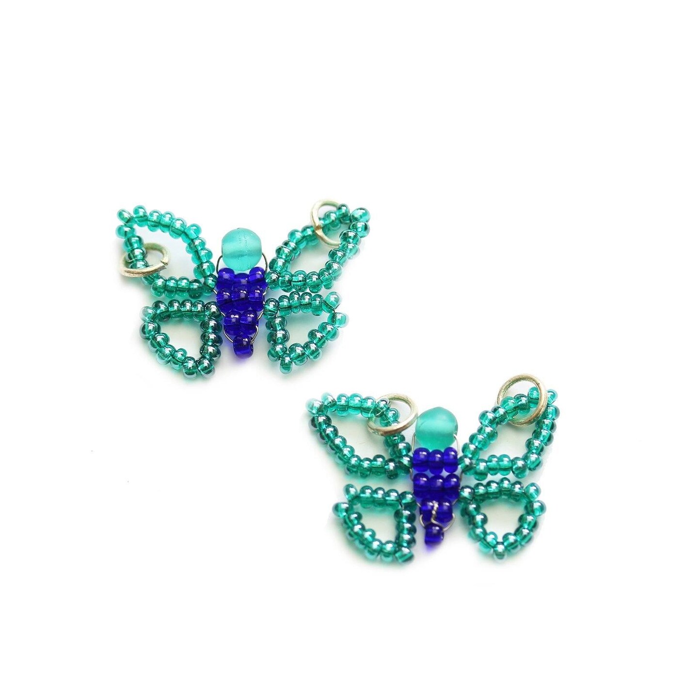 Aqua Beaded Butterfly 16x22mm Charms Michaels