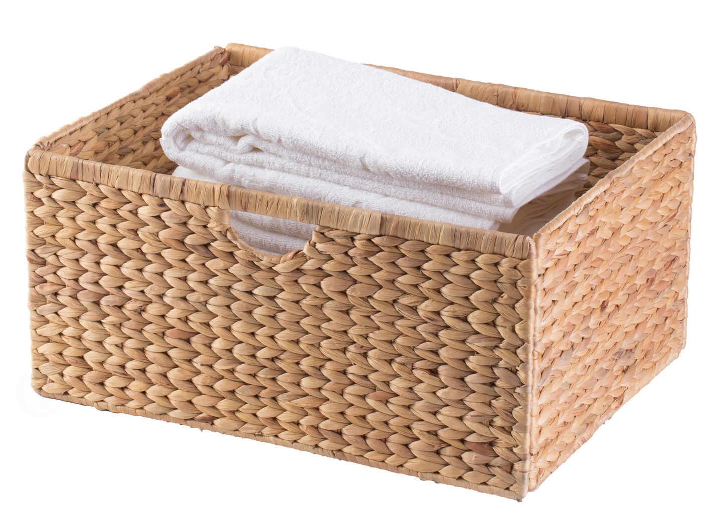 Vintiquewise Hyacinth Basket - Rustic Handwoven Multipurpose Foldable Storage Organizer Decorative Laundry Totes and Woven Storage Bin for Bedroom, Living Room, Bathroom, Pantry and Closet