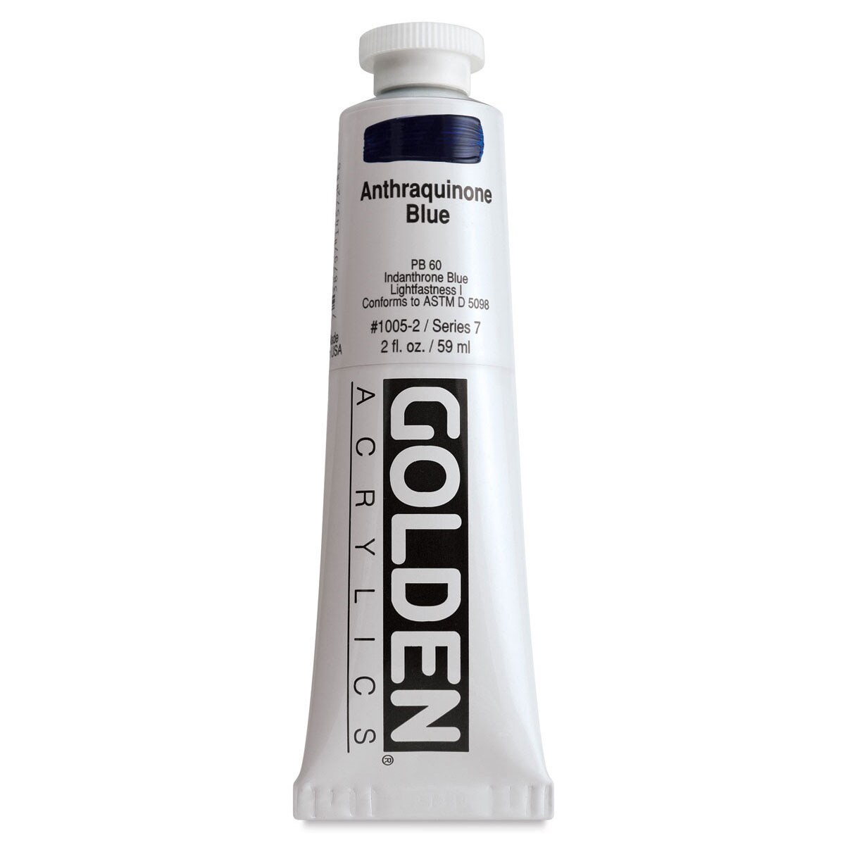 Golden Heavy Body Artist Acrylics - Anthraquinone Blue, 2 oz Tube
