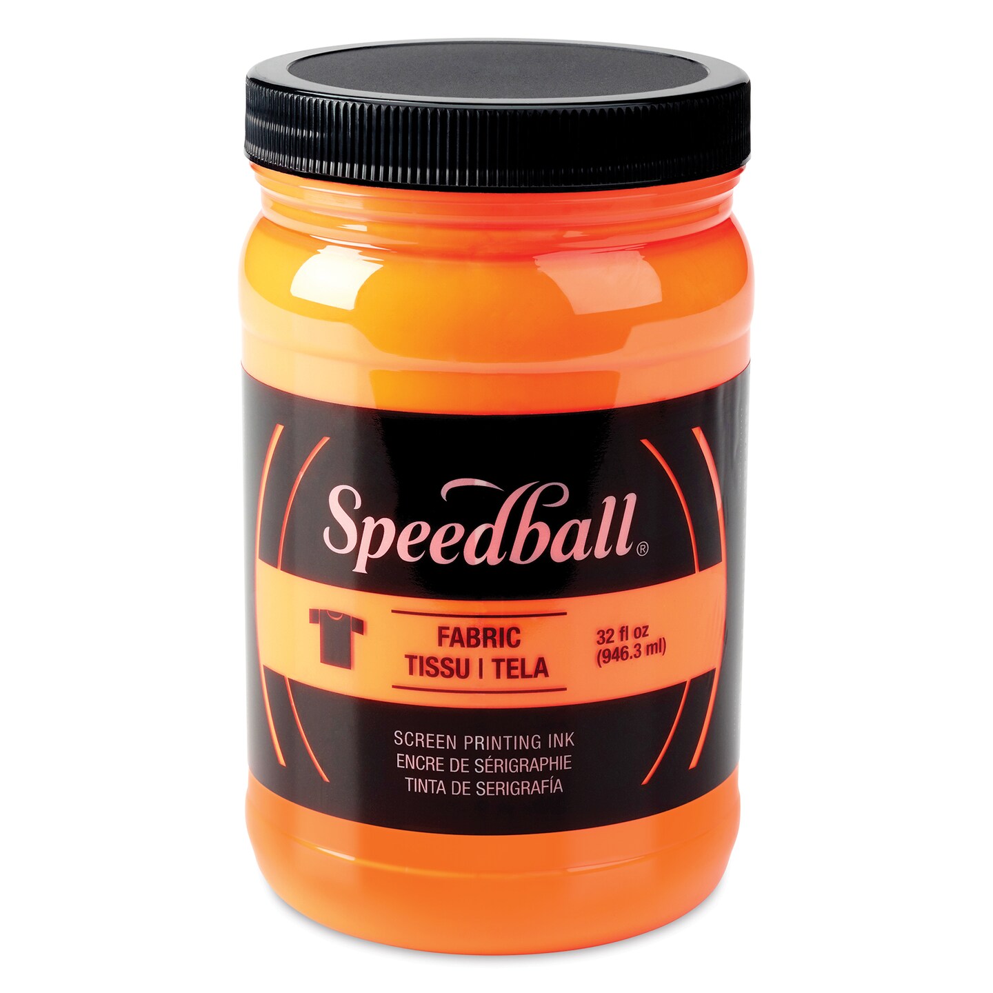 Speedball Fabric Screen Printing Ink - Fluorescent Orange, 32 oz, Jar