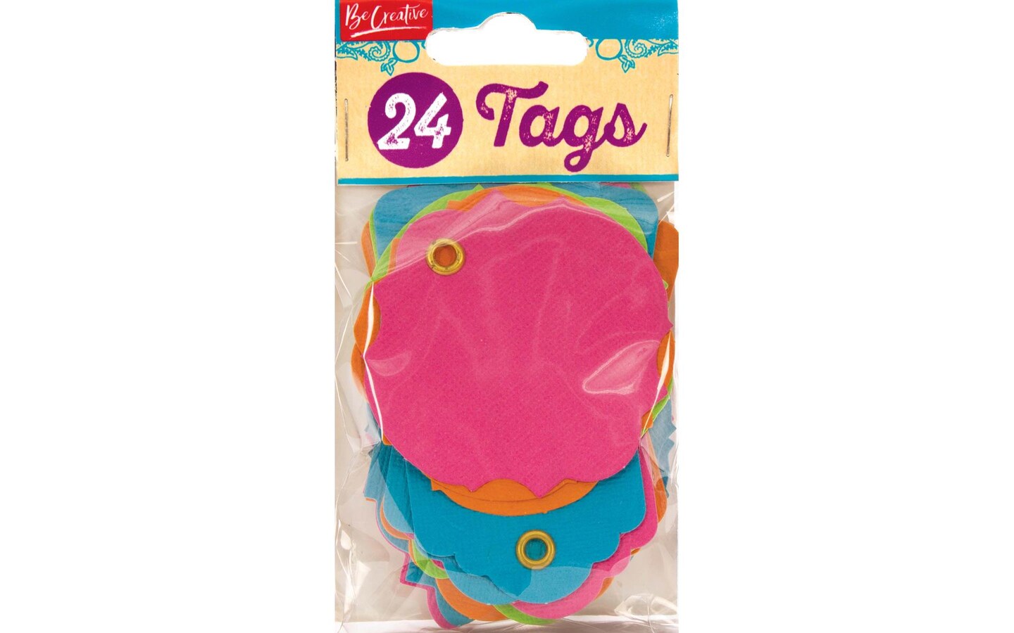 Leisure Arts Scrap Tag W/Twine Bright 24Pc