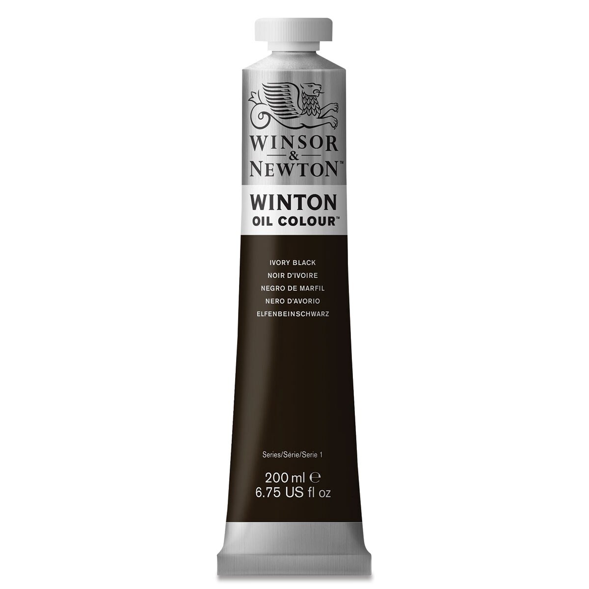 Winsor & Newton Winton Oil Color - Ivory Black, 200 ml tube