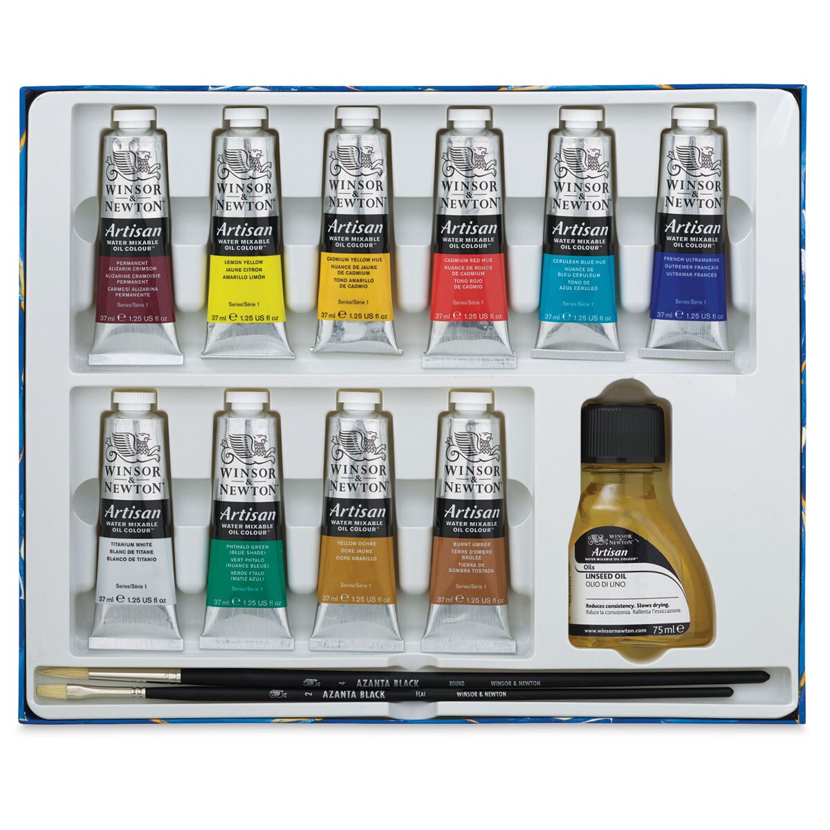 Winsor &#x26; Newton Artisan Water Mixable Oil Paint - Studio Set, Set of 10 Colors, 1.25 tubes