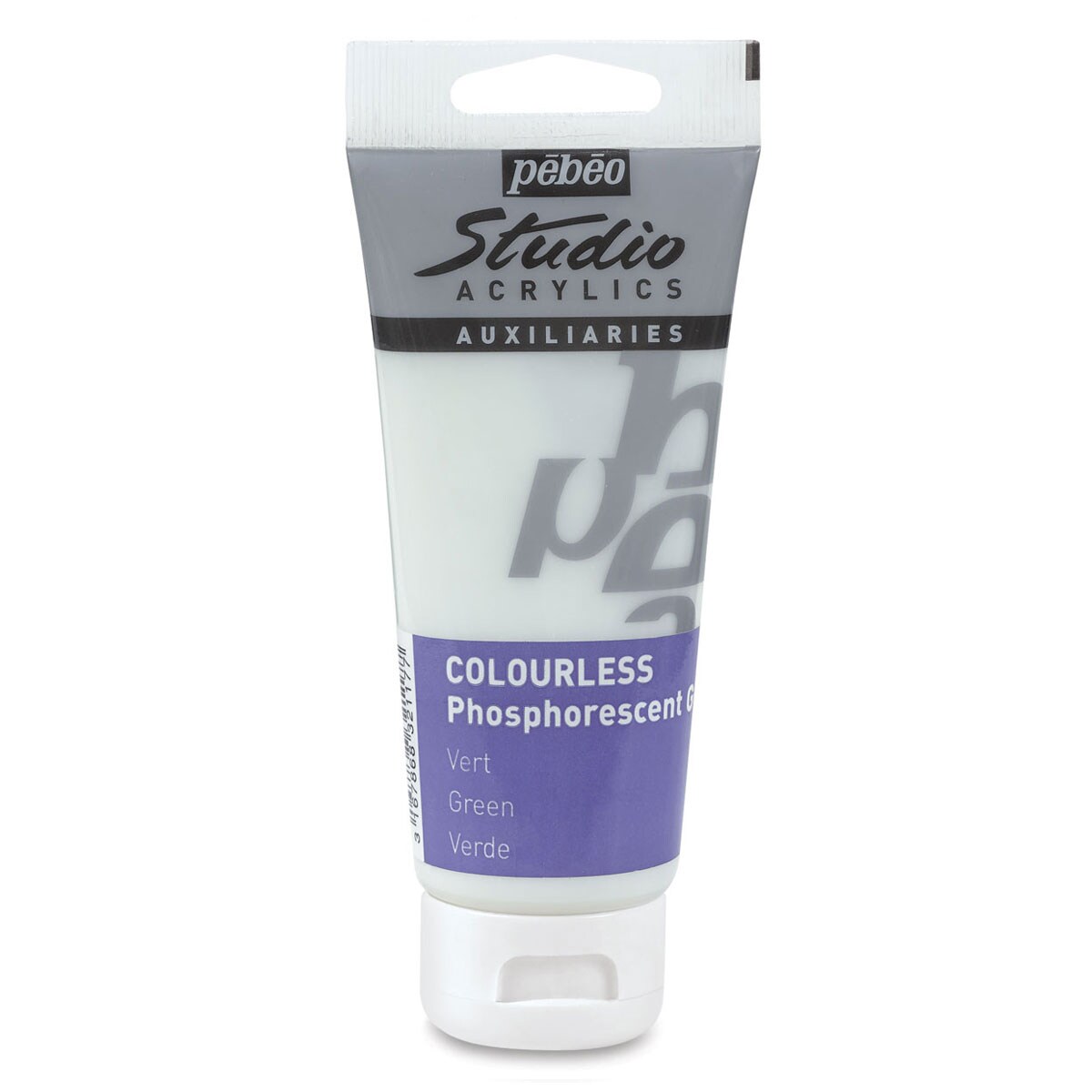 Pebeo High Viscosity Studio Acrylic - Phosphorous Gel, Colorless Green, 100 ml tube