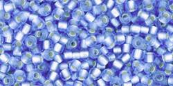 Toho 11/0 Round Japanese Seed Bead, TR11-33F, Silver Lined Frost Light Sapphire
