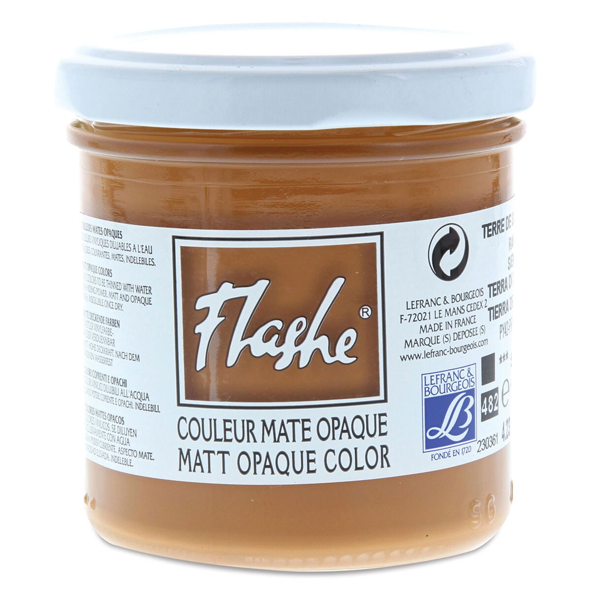 Lefranc & Bourgeois Flashe Vinyl Paint - Raw Sienna, 125 ml jar