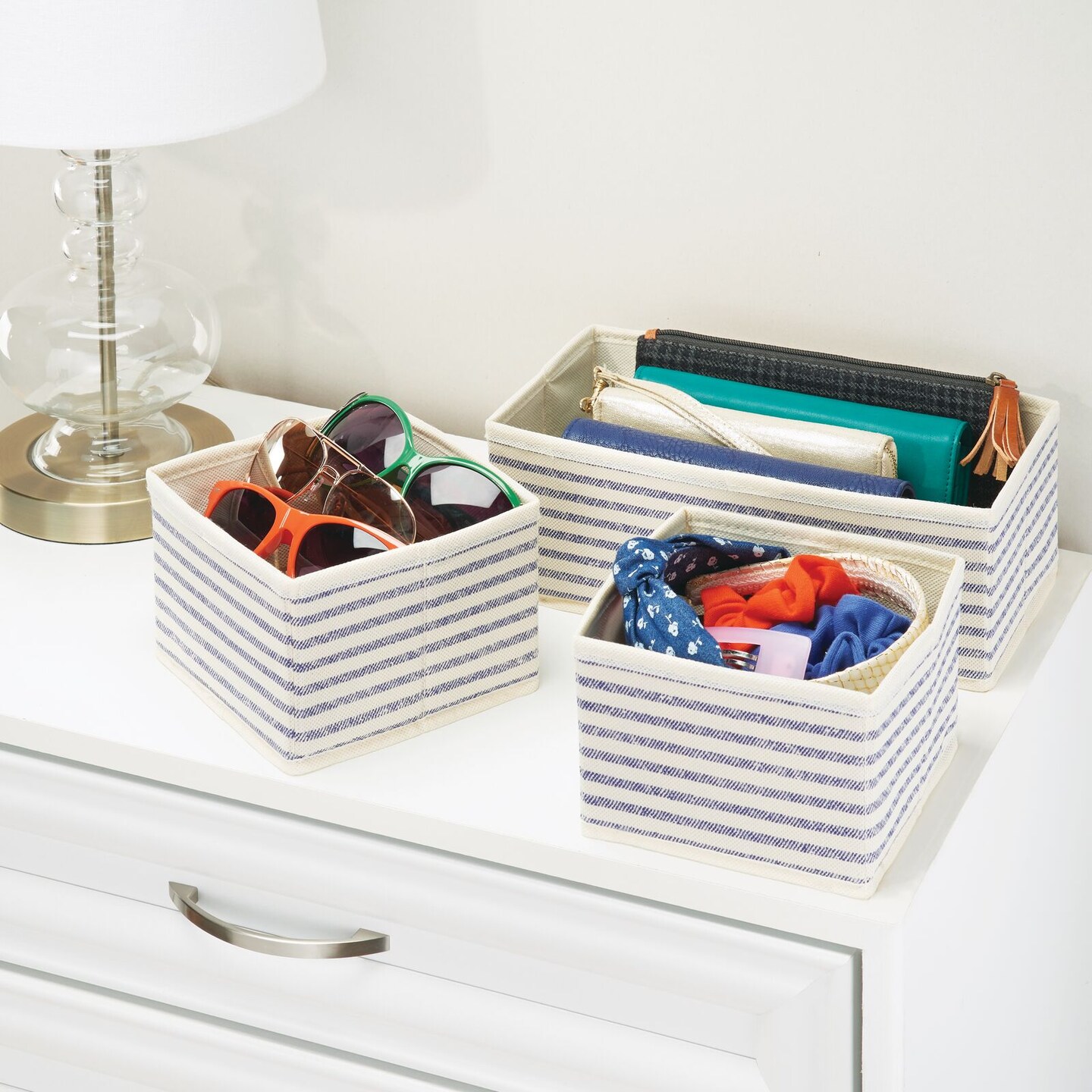 mDesign Fabric Drawer/Closet Divided Organizers, Set of 5