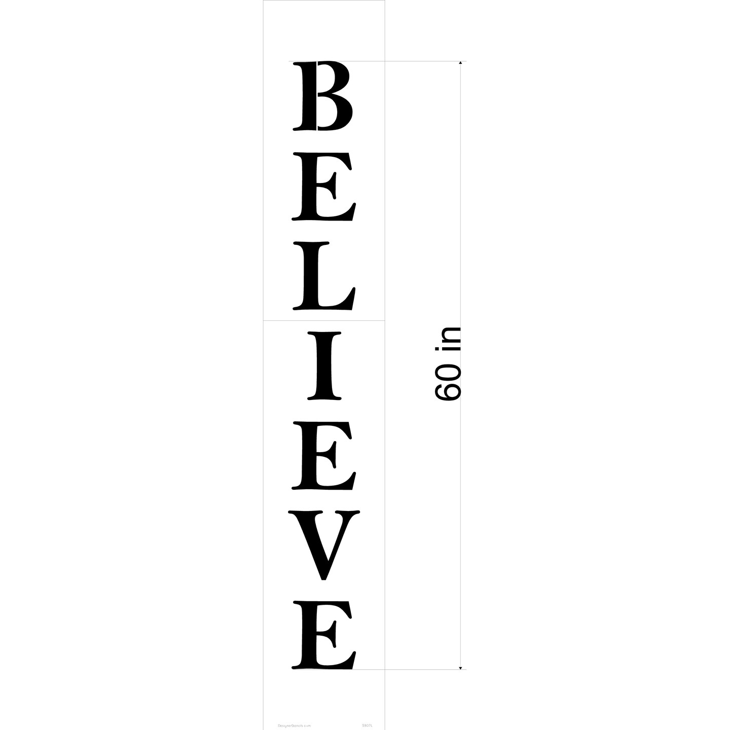 60-Inch Believe Tall Wall Stencil | 3807L by Designer Stencils | Word &#x26; Phrase Stencils | Reusable Art Craft Stencils for Painting on Walls, Canvas, Wood | Reusable Plastic Paint Stencil for Home Makeover | Easy to Use &#x26; Clean Art Stencil