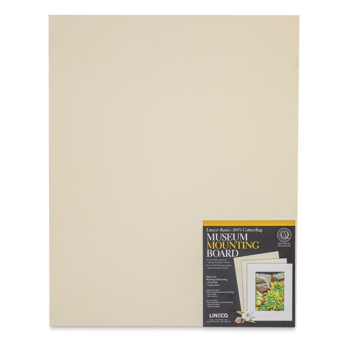 Lineco Cotton Rag Museum Mounting Boards - Pkg of 25,  Cream, 16&#x22; x 20&#x22;