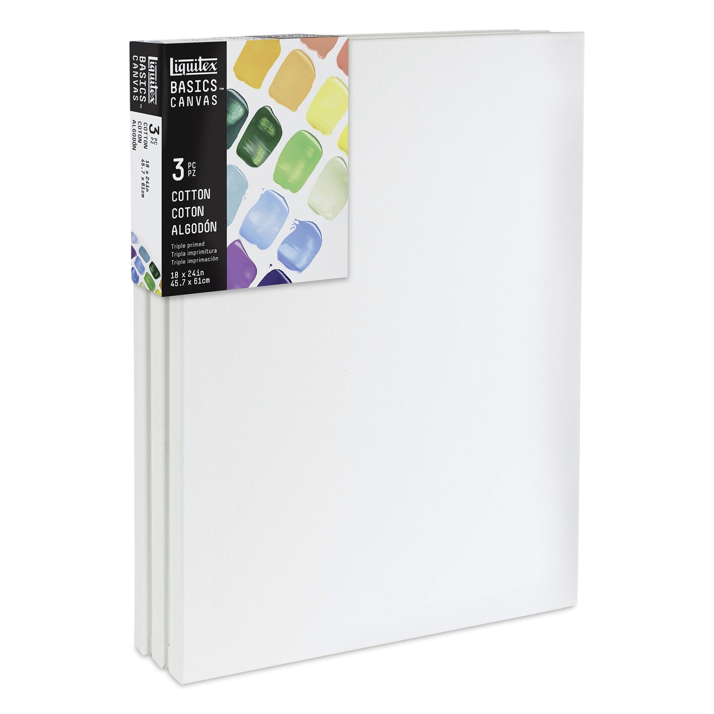 Liquitex Basics Stretched Cotton Canvas Pack - 18&#x22; x 24&#x22;, Pkg of 3