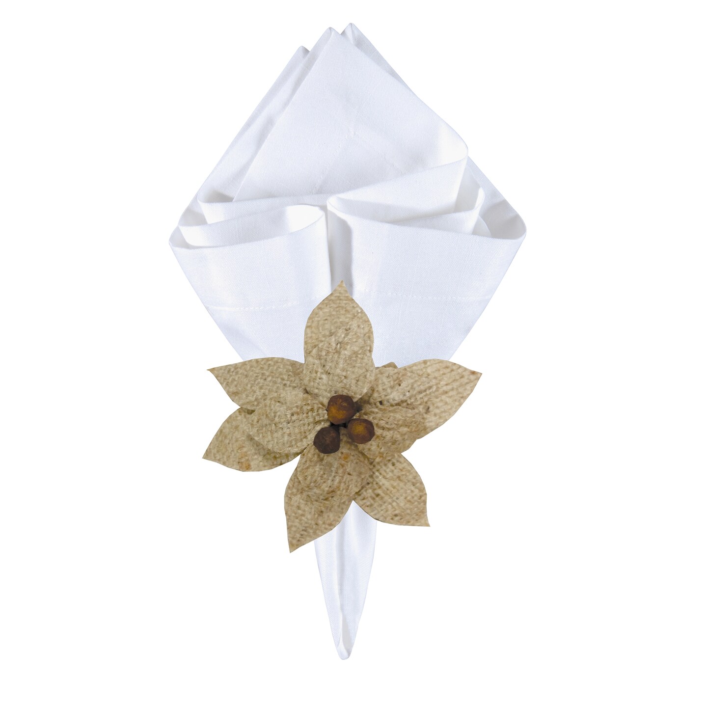 Burlap Floral Flower Napkin Ring