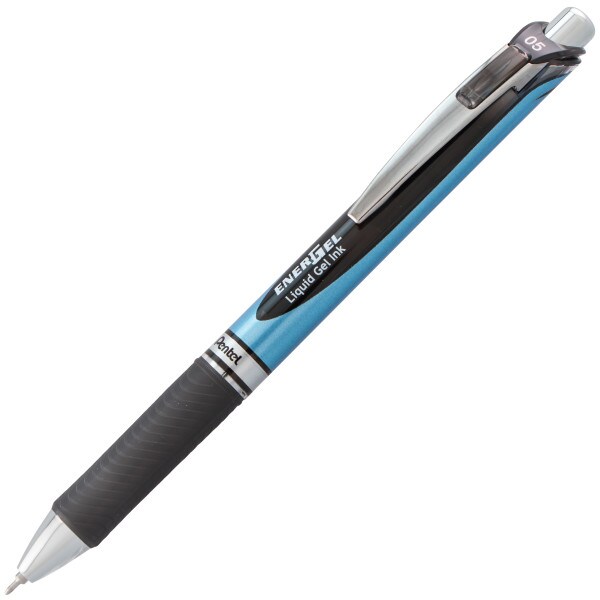EnerGel RTX Retractable Liquid Gel Pen, (0.5mm) Needle Tip, Fine Line, Black Ink