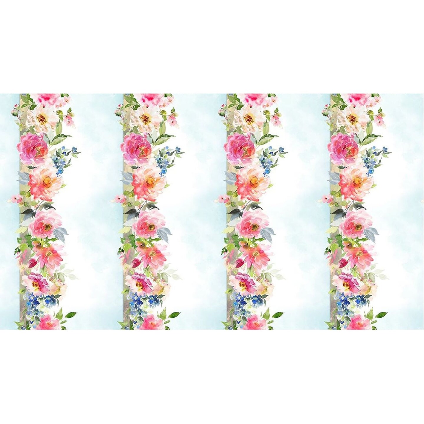 Victoria Border Print Floral Cotton Fabric In the Beginning by the yard