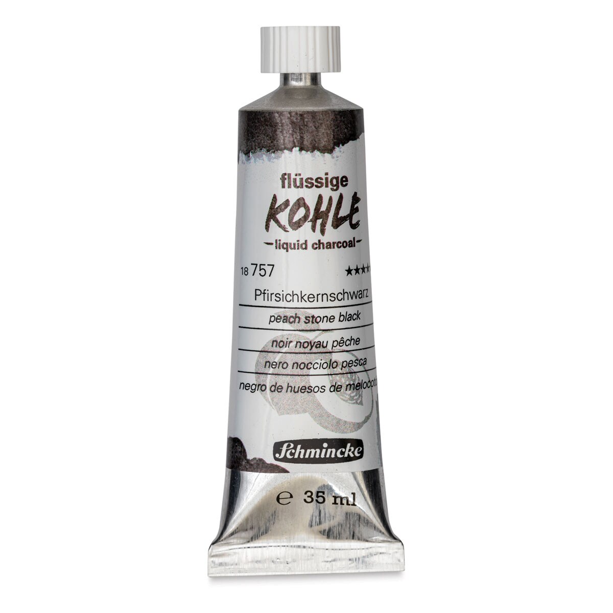 Schmincke Liquid Charcoal - Peach Stone Black, 35 ml, Tube