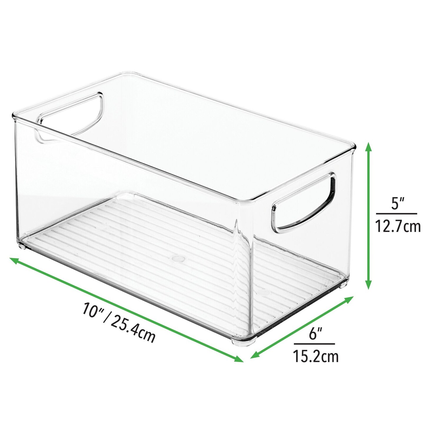 mDesign Plastic Storage Organizer Bin with Handles for Closets, 2 Pack - Clear