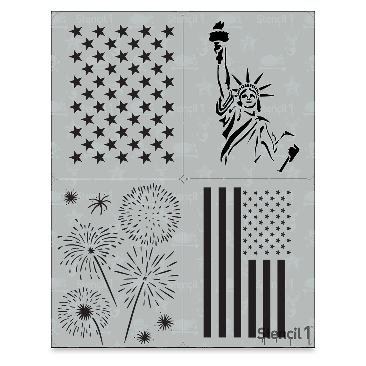 Stencil1 Multipack Stencil - Fourth of July, Set of 4, 8-1/2&#x22; W x 11&#x22; L