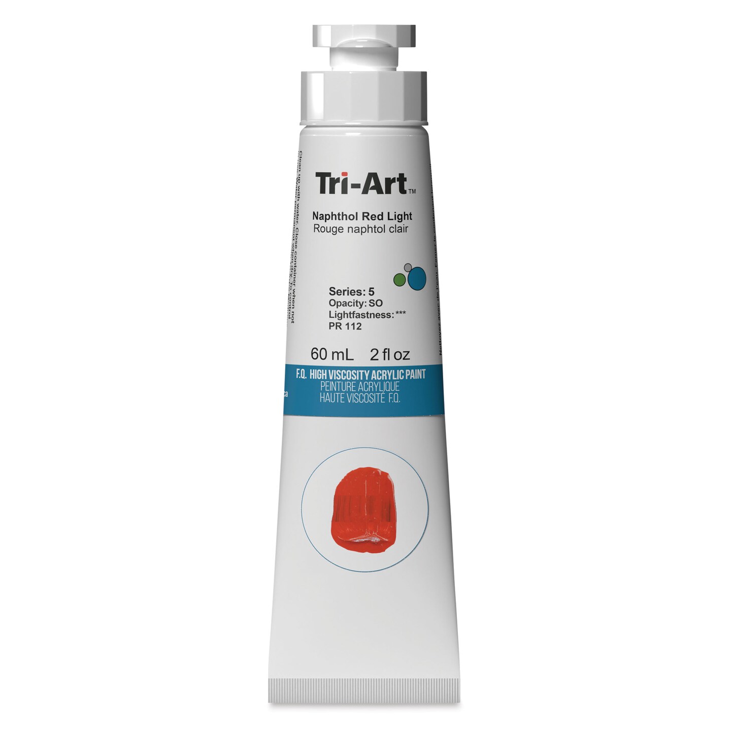 Tri-Art High Viscosity Artist Acrylic - Naphthol Red Light, 60 ml tube