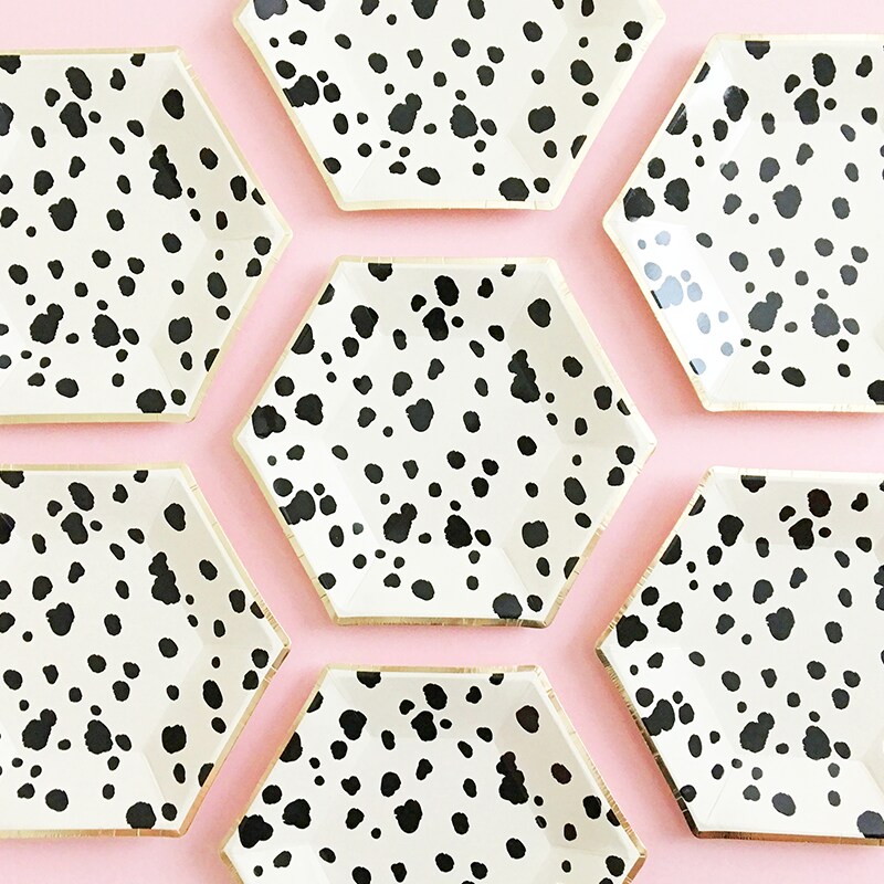 Paper Plates - Small - Black &#x26; White Dalmatian