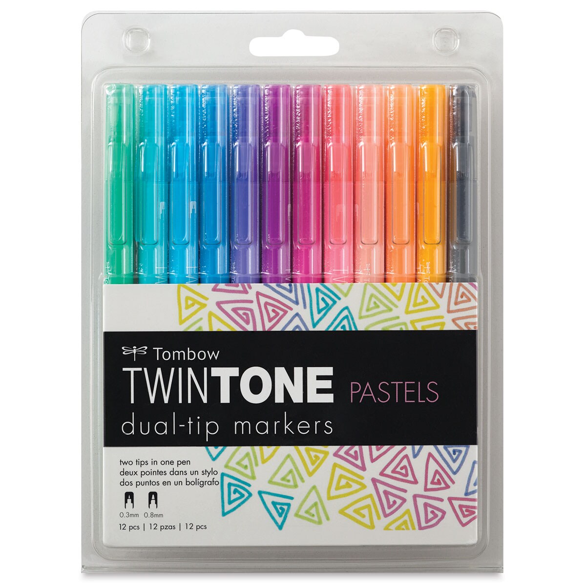 TwinTone 12-Pack Pastel Marker Set, Double-Sided Markers